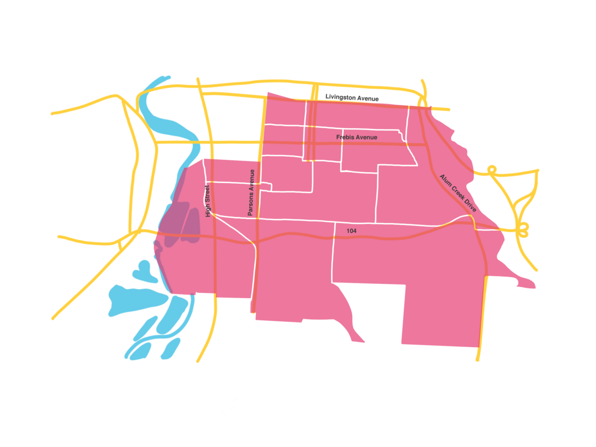 Illustrated map of Columbus' South Side